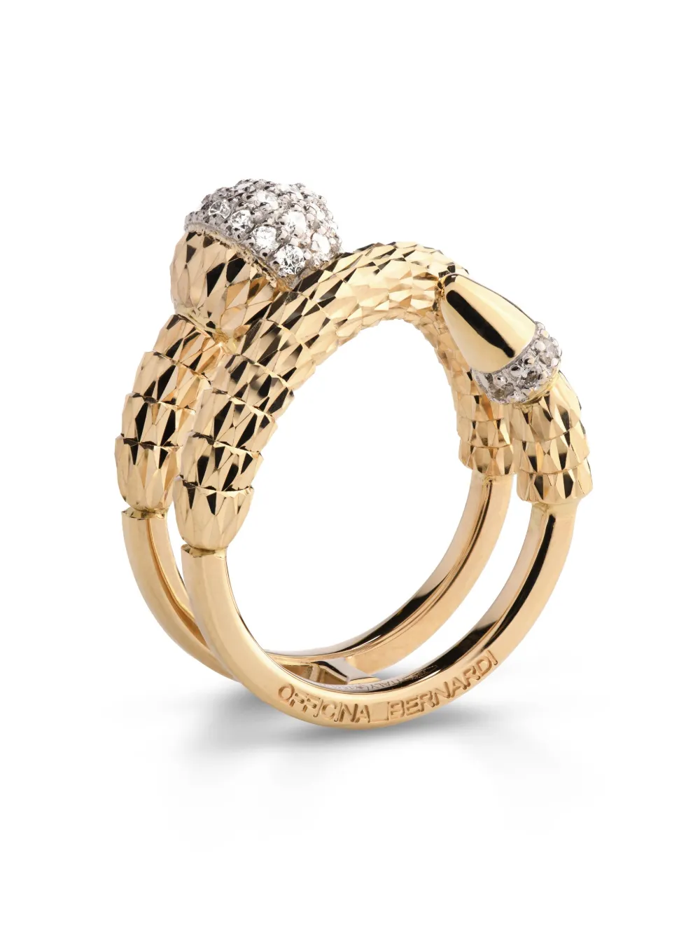 Officina Bernardi 18kt yellow gold Ophidia diamond ring