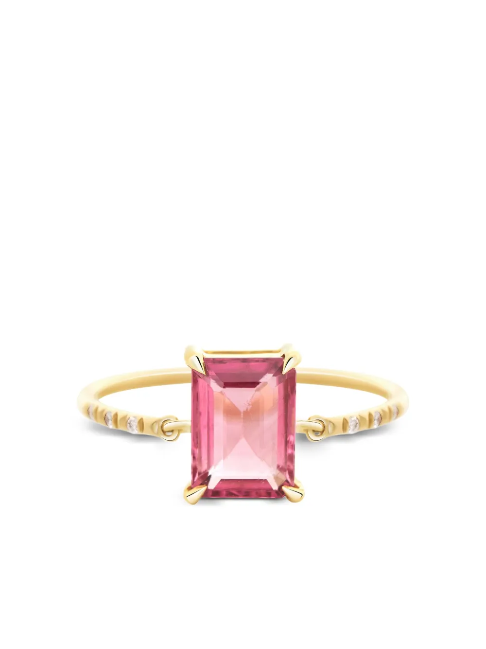 YI Collection 18K yellow gold pink tourmaline and diamond ring